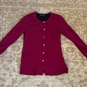 Women's Burgundy Scrub Jacket